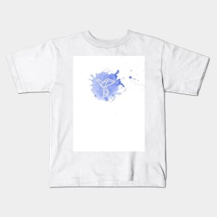 Geometric bird with water color splatters Kids T-Shirt